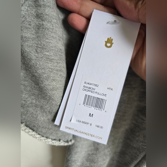 NEW! Spiritual Gangster, Cropped Pullover - Rainbow, Size Med, MSRP $148 - Picture 5 of 9